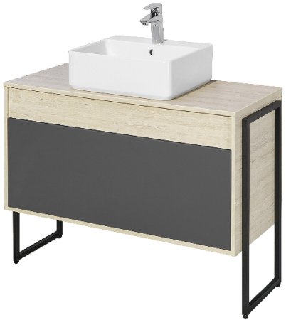 Тумба под раковину Aquaton Лофт Урбан 100 1A247701LQX60 подвесная Cерый графит Дуб орегон 