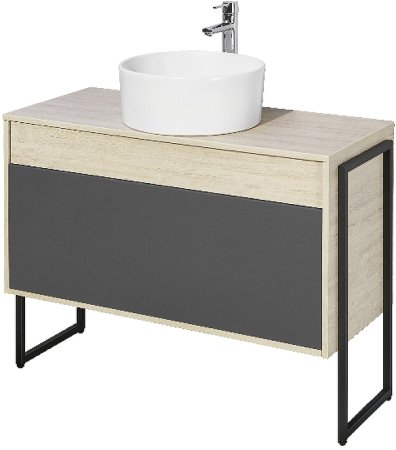 Тумба под раковину Aquaton Лофт Урбан 100 1A247701LQX60 подвесная Cерый графит Дуб орегон 