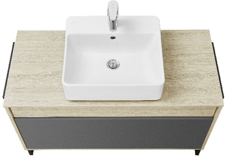 Тумба под раковину Aquaton Лофт Урбан 100 1A247701LQX60 подвесная Cерый графит Дуб орегон 