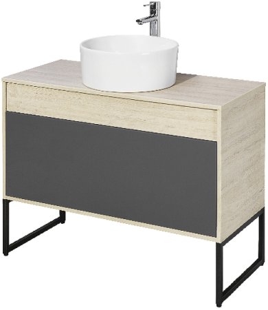 Тумба под раковину Aquaton Лофт Урбан 100 1A247701LQX60 подвесная Cерый графит Дуб орегон 