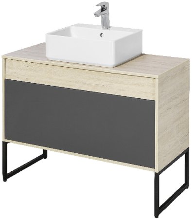 Тумба под раковину Aquaton Лофт Урбан 100 1A247701LQX60 подвесная Cерый графит Дуб орегон 