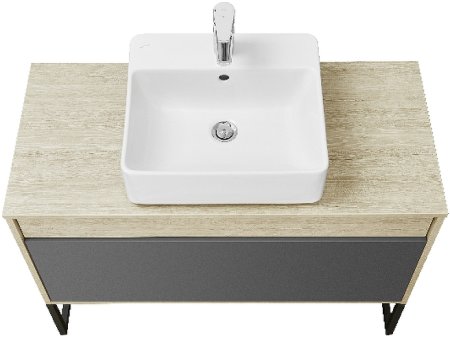 Тумба под раковину Aquaton Лофт Урбан 100 1A247701LQX60 подвесная Cерый графит Дуб орегон 