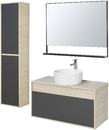 Тумба под раковину Aquaton Лофт Урбан 100 1A247701LQX60 подвесная Cерый графит Дуб орегон 