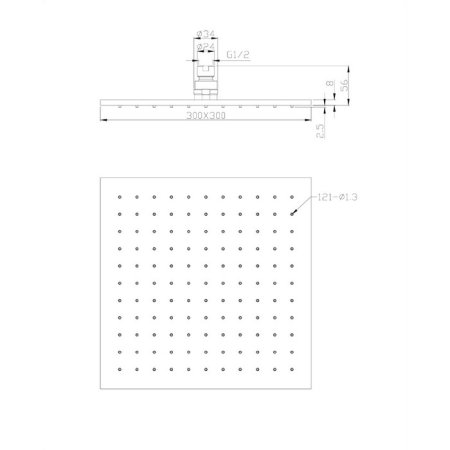 Верхний душ Omnires Slimline WG230CR 
