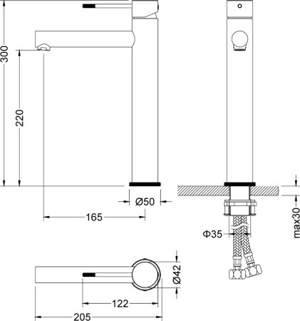 Смеситель Timo Saona 2311/18F для раковины, черное золото 