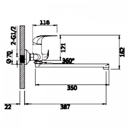 Cмеситель для ванны ViEiR V033541 Хром 