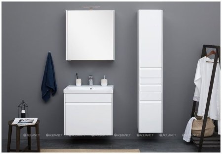 Шкаф-пенал для ванной Aquanet Палермо 35 белый 