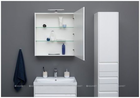Шкаф-пенал для ванной Aquanet Палермо 35 белый 