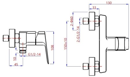 Смеситель для душа Paini Viva Style P4CR511 Хром 