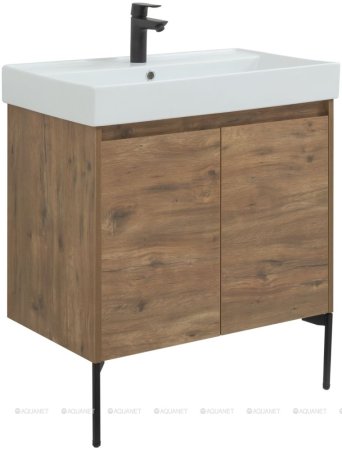 Тумба с раковиной Aquanet Nova Lite 75 дуб рустикальный (2 дверцы) 