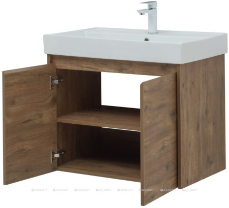 Тумба с раковиной Aquanet Nova Lite 75 дуб рустикальный (2 дверцы) 