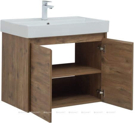 Тумба с раковиной Aquanet Nova Lite 75 дуб рустикальный (2 дверцы) 