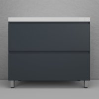 Тумба напольная  Style Line "Манхэттен 100" ЭМАЛЬ под ASTI 100 2 ящика PLUS графит