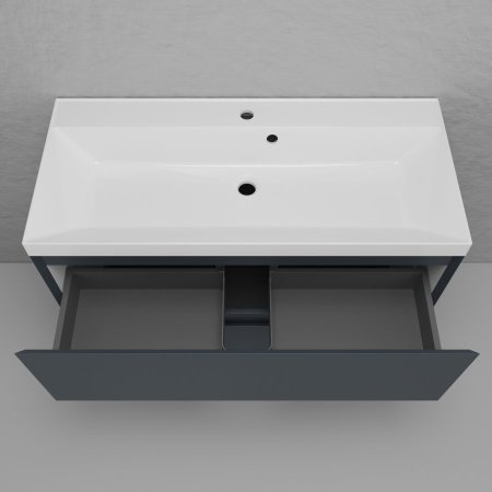 Тумба напольная  Style Line "Манхэттен 100" ЭМАЛЬ под ASTI 100 2 ящика PLUS графит 