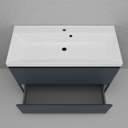 Тумба напольная  Style Line "Манхэттен 100" ЭМАЛЬ под ASTI 100 2 ящика PLUS графит 