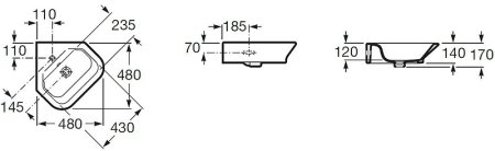 Раковина Roca The Gap 48 32747R000 Белая 