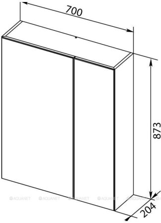 Зеркало-шкаф Aquanet Йорк 70 белый 