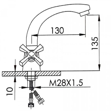 Cмеситель для раковины HANSEN H10014 Хром 