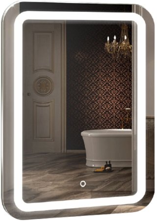 Зеркало Azario Мальта New 55 LED-00002380 с подсветкой с сенсорным выключателем, подогревом и часами 