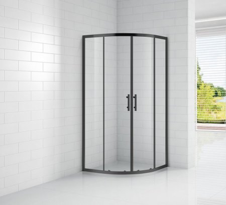 Душевой уголок Cezares ECO-O-R-2-100-C-NERO стекло прозрачное 