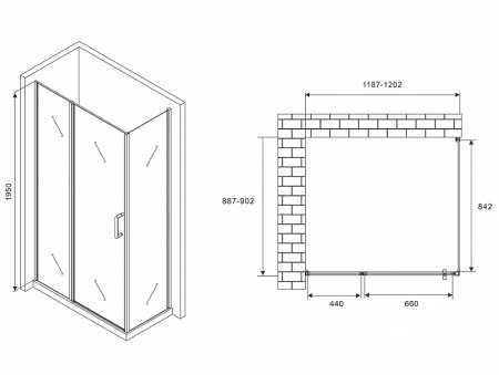 Душевой уголок Abber Sonnenstrand 120x90 AG04120MS-S90M профиль Хром стекло матовое 
