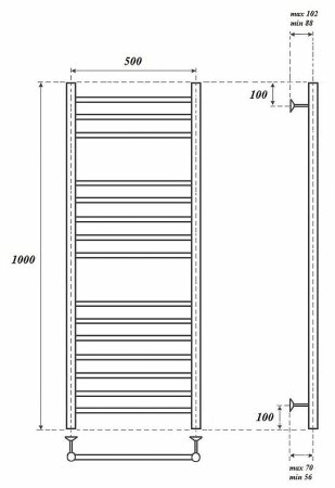 Электрический полотенцесушитель Point Аврора PN10150SE П15 500x1000 левый/правый Хром 