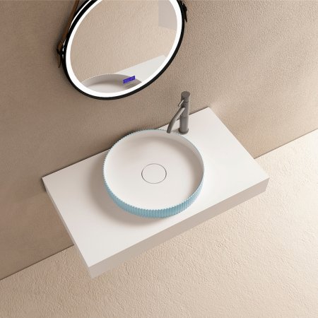 Раковина-чаша Abber Stein 40 AS2604Blau Голубая 