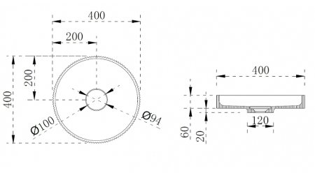 Раковина-чаша Abber Stein 40 AS2604Blau Голубая 