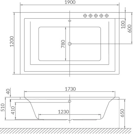 Акриловая ванна Excellent Crown Lux WAEX.CRO19.ULTRA 190x120 