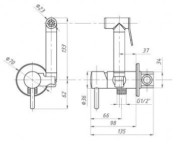 Гигиенический душ со смесителем ALMAes Benito AL-859-06 Белый 