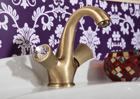 Смеситель для раковины Fiore VENERE SKY (SWAROVSKI®) 13ZZ0623, бронза 