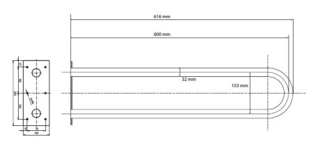Поручень Bemeta Help program 301102054 U-образный, белый 