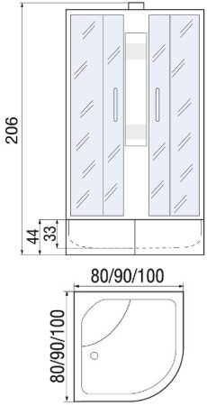 Душевая кабина River Nara 90x90 МТ Б/К 10000002331 с поддоном 