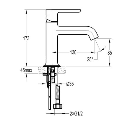 Смеситель Cezares Eco ECO-LS-01-W0 для раковины, хром 