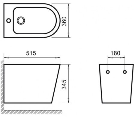Биде BelBagno Flay-R BB053BH подвесное Белое 