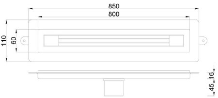 Душевой лоток Boheme B&T Infinity 80 981-80-G с решеткой Золото 