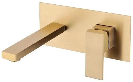 Смеситель для раковины встраиваемый Grocenberg GB588MG, матовое золото 