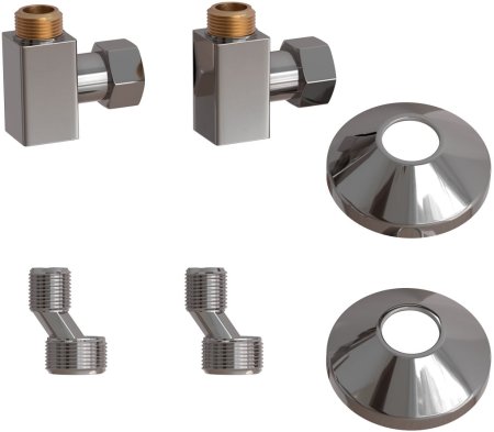 Комплект подключения для полотенцесушителя Point PN00012 3/4"х1/2" г/ш (квадрат), хром 