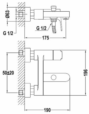 Смеситель для ванны Teka Palma 116260002 Хром 