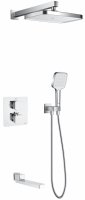 Душевая система с термостатом встраиваемая Rose R1595F, белый/хром