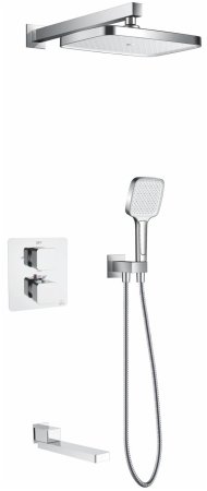 Душевая система с термостатом встраиваемая Rose R1595F, белый/хром 
