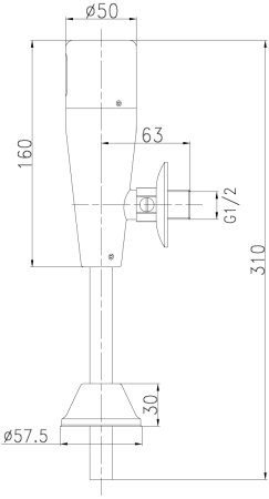 Смеситель для писсуара Lemark Project (LM4654CE) 
