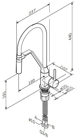 Смеситель для кухни AM.PM Like S F8013000 Хром 