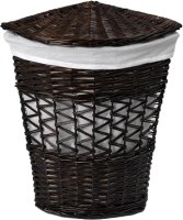 Корзина для белья WasserKRAFT Salm WB-270-M темно-коричневая, средняя, угловая