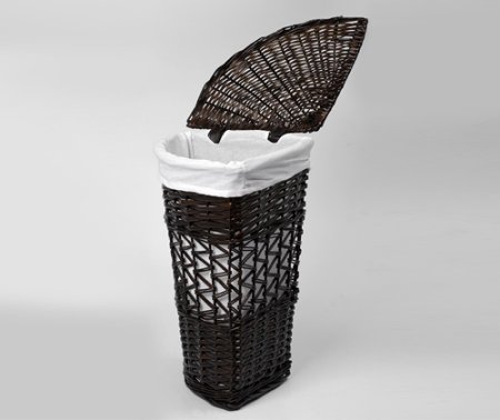 Корзина для белья WasserKRAFT Salm WB-270-M темно-коричневая, средняя, угловая 