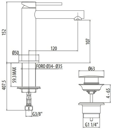 Смеситель для раковины Gattoni Circle One 9042/90C0 Хром 