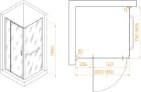 Душевой уголок RGW PA-078-1B (RGW PA-008B + Z-060-2B) 800x800