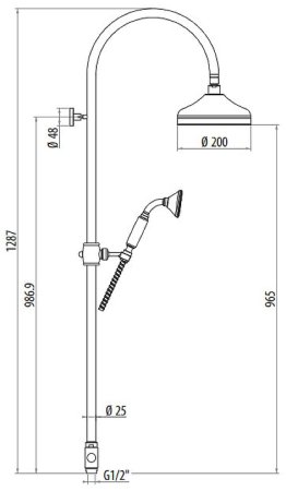 Душевая система Gattoni Programma Doccia 4293/PDV0 Бронза 