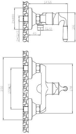 Смеситель для душа ESKO PRAGUE (PG 80) 