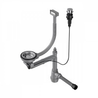 Сифон для мойки Omoikiri WK-1-A-IN с прямоугольным переливом, нержавеющая сталь